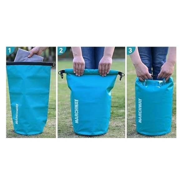 MARCHWAY Pink Waterproof Dry Bag Backpack - 10L - Picture 14 of 16